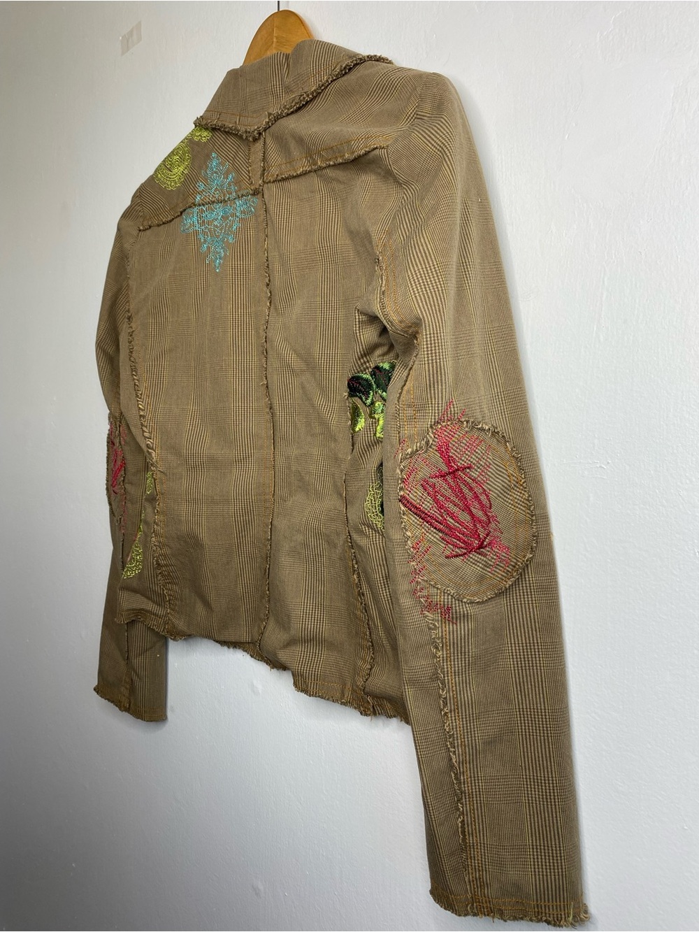 Johnny Was 3J Workshop Paisley Rose Blazer Size Small Y2K Plaid embroidered - Picture 5 of 9
